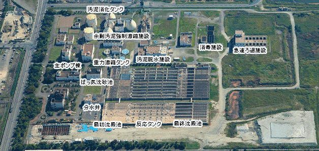 芦田川浄化センターの航空写真